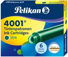 Картридж для ручек перьевых Pelikan INK 4001 TP/6, Dark-Green, 6 шт