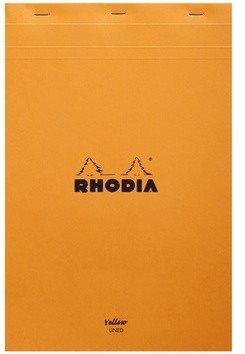 Блокнот Rhodia Basics YELLOW №19, 21х31,8, линейка, 80 г, оранжевый, желтая бумага Блокнот Rhodia Basics YELLOW №19, 21х31,8, линейка, 80 г, оранжевый, желтая бумага