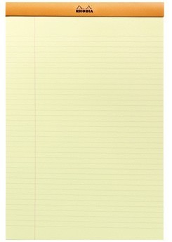 Блокнот Rhodia Basics YELLOW №19, 21х31,8, линейка, 80 г, оранжевый, желтая бумага Блокнот Rhodia Basics YELLOW №19, 21х31,8, линейка, 80 г, оранжевый, желтая бумага