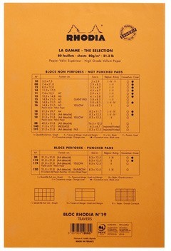 Блокнот Rhodia Basics YELLOW №19, 21х31,8, линейка, 80 г, оранжевый, желтая бумага Блокнот Rhodia Basics YELLOW №19, 21х31,8, линейка, 80 г, оранжевый, желтая бумага