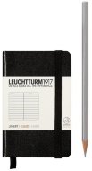 Записная книжка  Leuchtturm Mini A7 (в линейку), 171 стр., твердая обложка, черная