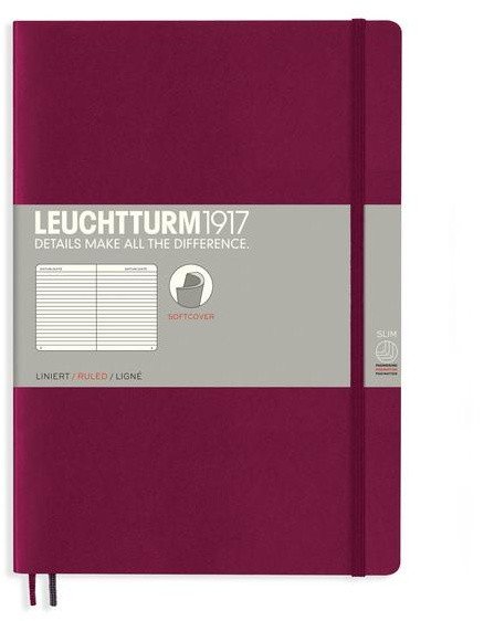 Записная книжка Leuchtturm Paperback В6+ (в точку), 123 стр., мягкая обложка, винная
