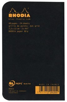 Тетрадь Rhodia Classic, A7, точка, 80 г, черный