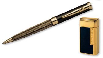 Набор Pierre Cardin шариковая ручка Avantage и зажигалка для сигар черный лак, позолота