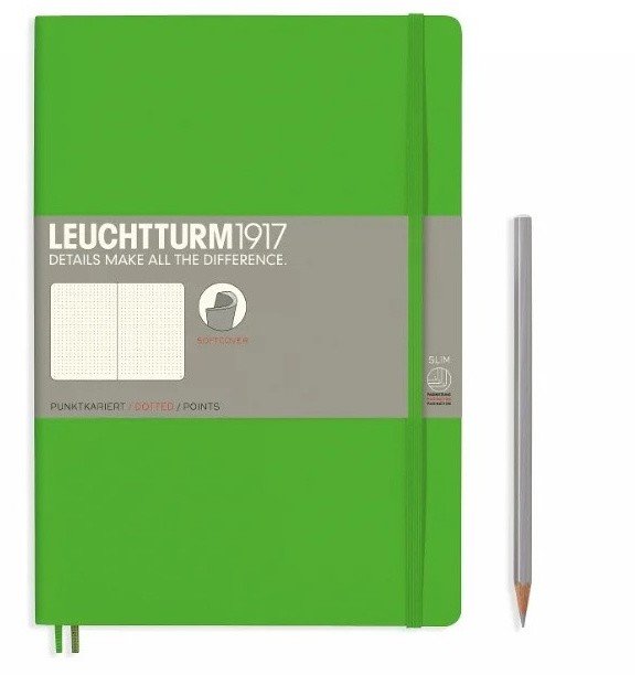 Записная книжка Leuchtturm Paperback В6+ (в точку), 123 стр., мягкая обложка, насыщенно-зеленая