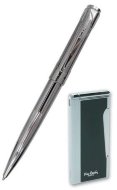 Набор Pierre Cardin шариковая ручка Les Plus хром и кремниевая зажигалка черный лак, хром