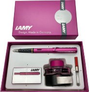 Комплект: Ручка перьевая Lamy Al-star ярко-розовый, розовый картридж, чернила, конвертер 