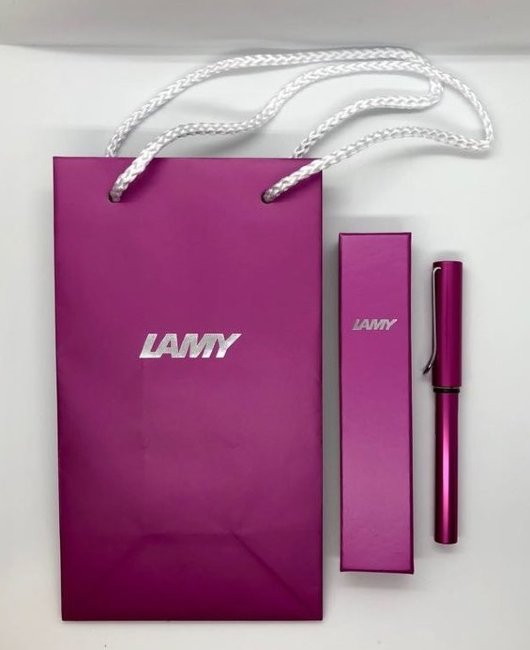 Комплект: Ручка перьевая Lamy Al-star ярко-розовый, розовый картридж, чернила, конвертер 