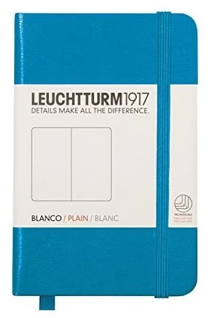 Записная книжка Leuchtturm Mini A7 (нелинованная), 171 стр., твердая обложка, лазурная