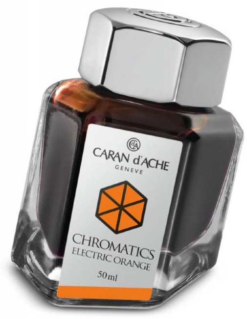 Флакон с чернилами Carandache CHROMATICS Electric Orange (50мл), оранжевый Флакон с чернилами Carandache CHROMATICS Electric Orange (50мл), оранжевый