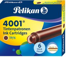 Картридж для ручек перьевых Pelikan INK 4001 TP/6, Brilliant Brown, 6 шт