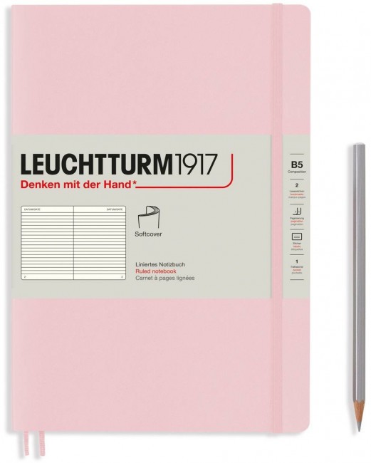 Записная книжка Leuchtturm Composition В5 (в линейку), 123 стр., мягкая обложка, розовая