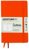 Записная книжка Leuchtturm Outlines B6 (в точку), 89 стр., 150 г/м2, мягкая обложка, ярко-оранжевый