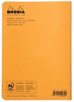 Тетрадь Rhodia Classic, A5, клетка, 80 г, оранжевый Тетрадь Rhodia Classic, A5, клетка, 80 г, оранжевый