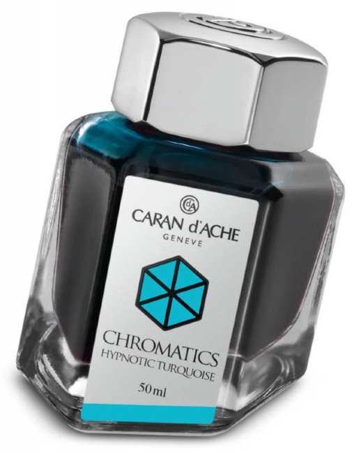 Флакон с чернилами Carandache CHROMATICS Hypnotic Turquoise (50мл), бирюзовый Флакон с чернилами Carandache CHROMATICS Hypnotic Turquoise (50мл), бирюзовый