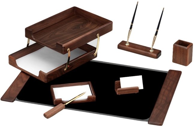 Настольный набор Good Sunrise, 7 предметов, орех/натуральный