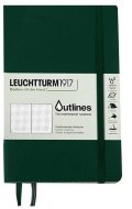 Записная книжка Leuchtturm Outlines B6 (в точку), 89 стр., 150 г/м2, мягкая обложка, голубая ель