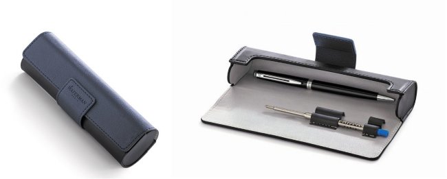 Подарочный набор: шариковая ручка Wateman Hemisphere Mars Black CT и кожаный чехол Подарочный набор: шариковая ручка Wateman Hemisphere Mars Black CT и кожаный чехол
