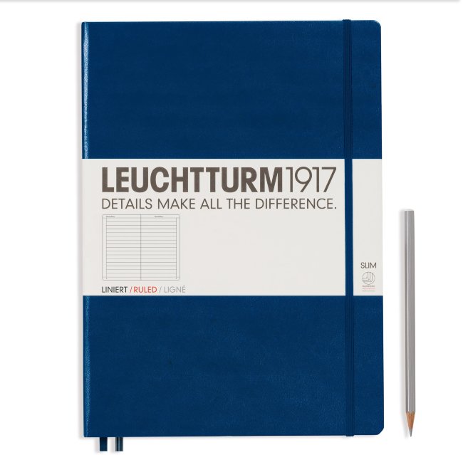Записная книжка Leuchtturm Master A4+ (в линейку), 235 стр., твердая обложка, темно-синяя Записная книжка Leuchtturm Master A4+ (в линейку), 235 стр., твердая обложка, темно-синяя