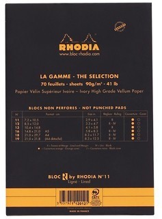 Блокнот Rhodia Basics "le R" №11, A7, линейка, 90 г, черный Блокнот Rhodia Basics "le R" №11, A7, линейка, 90 г, черный