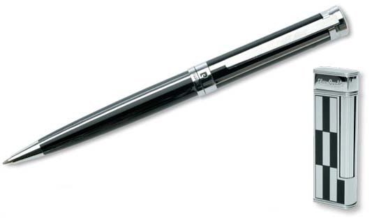 Набор Pierre Cardin шариковая ручка Progress и кремниевая зажигалка хром, черная эмаль Набор Pierre Cardin шариковая ручка Progress и кремниевая зажигалка хром, черная эмаль