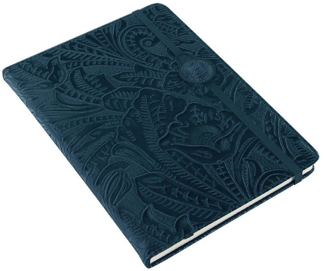 Еженедельник Letts BAROQUE A5, кремовые страницы, фиксирующая резинка, синий