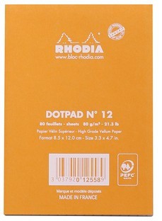 Блокнот Rhodia dotPad №12, 8,5х12 см, точка, 80 г, оранжевый Блокнот Rhodia dotPad №12, 8,5х12 см, точка, 80 г, оранжевый