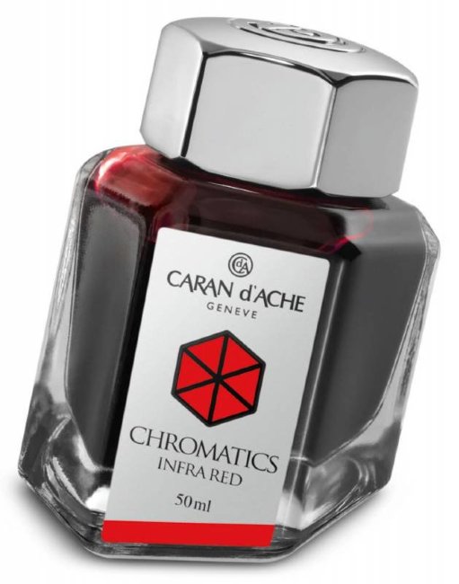 Флакон с чернилами Carandache CHROMATICS Infrared Red (50мл), красный Флакон с чернилами Carandache CHROMATICS Infrared Red (50мл), красный