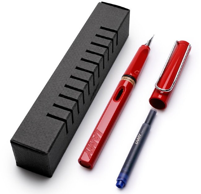 Перьевая ручка Lamy safari, красный Перьевая ручка Lamy safari, красный