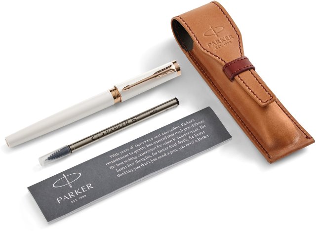 Набор Parker Ingenuity SPearl PGT, чехол для ручки, подарочная коробка Набор Parker Ingenuity SPearl PGT, чехол для ручки, подарочная коробка