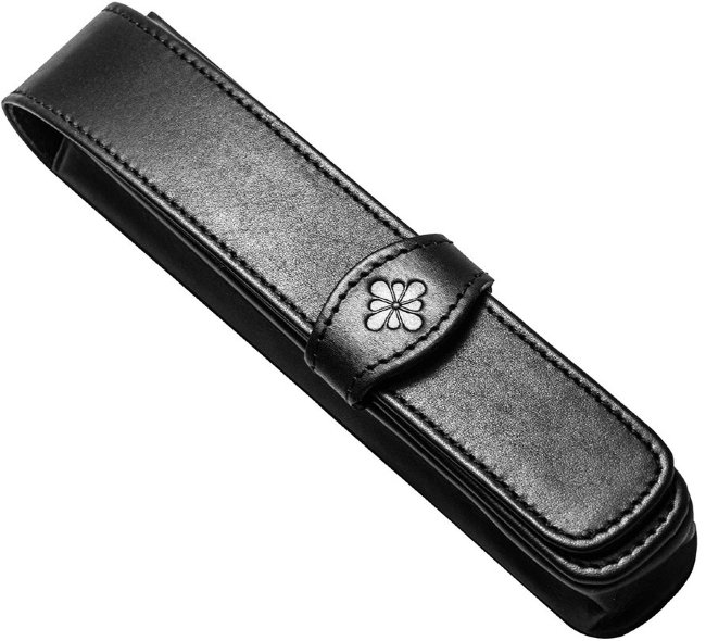 Пенал Diplomat с одним отделением кожаный c логотипом, черный Пенал Diplomat с одним отделением кожаный c логотипом, черный