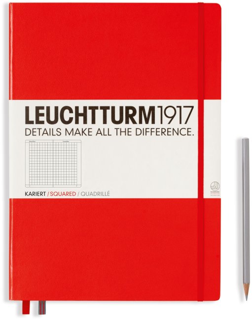 Записная книжка Leuchtturm Master A4+ (в клетку), 235 стр., твердая обложка, красная Записная книжка Leuchtturm Master A4+ (в клетку), 235 стр., твердая обложка, красная