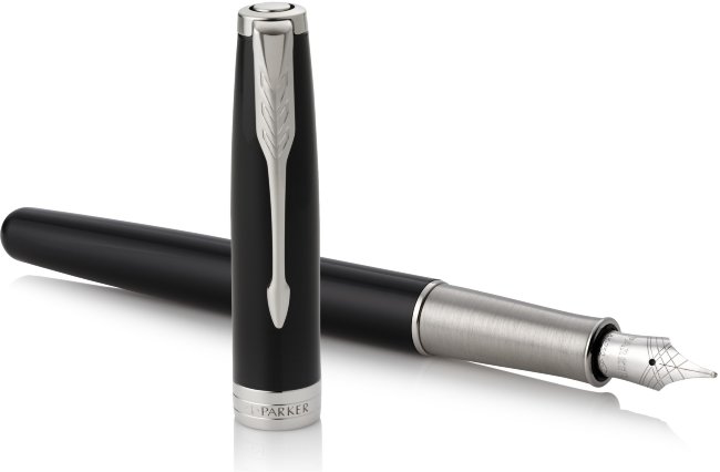 Набор: Перьевая ручка Parker Sonnet LaqBlack CT, чехол для ручки, подарочная коробка 