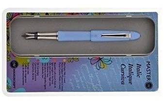 Ручка перьевая Manuscript Master Italic M 1.1мм, голубая в пенале Ручка перьевая Manuscript Master Italic M 1.1мм, голубая в пенале