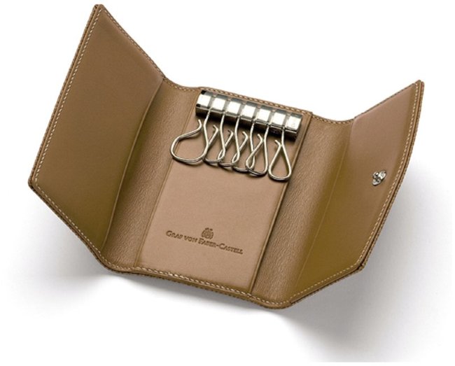 Ключница Graf von Faber-Castell кожанная, коричневая 