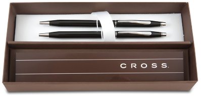 Набор Cross Classic Century Black Lacquer: шариковая ручка и механический карандаш, Black CT