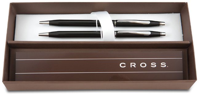 Набор Cross Classic Century Black Lacquer: шариковая ручка и механический карандаш, Black CT Набор Cross Classic Century Black Lacquer: шариковая ручка и механический карандаш, Black CT
