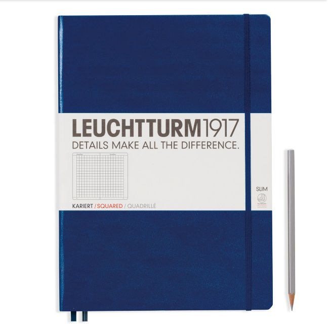 Записная книжка Leuchtturm Master A4+ (в клетку), 235 стр., твердая обложка, темно-синяя