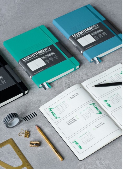 Записная книжка Leuchtturm Bullet Journal А5 (в точку), 250 стр., 80 г/м2, твердая обложка, изумрудная