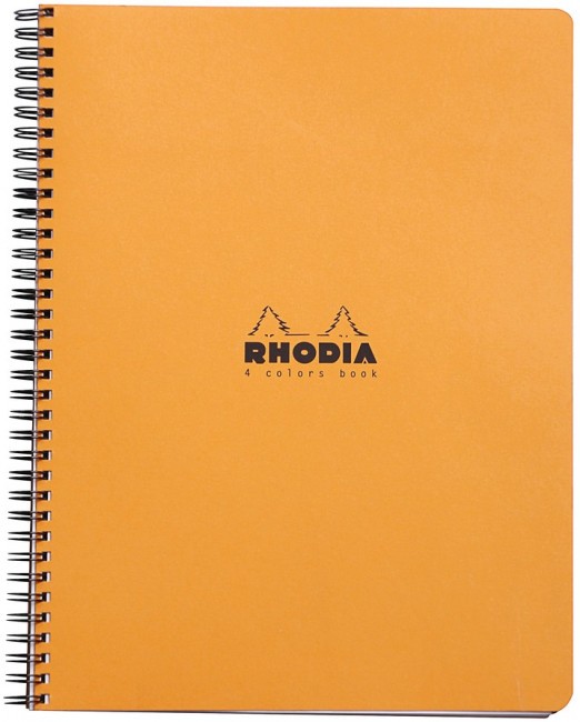 Тетрадь Rhodia 4 Colors Book на спирали, A4+, клетка, с разделителями, 80 г, оранжевый Тетрадь Rhodia 4 Colors Book на спирали, A4+, клетка, с разделителями, 80 г, оранжевый