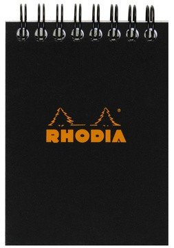 Блокнот Rhodia Classic на спирали, A7, клетка, 80 г, черный Блокнот Rhodia Classic на спирали, A7, клетка, 80 г, черный
