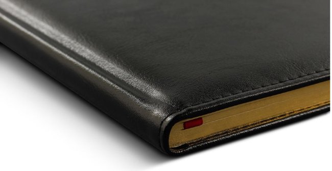 Еженедельник Letts GLOBAL DELUXE A6 натуральная кожа, белые страницы, черный