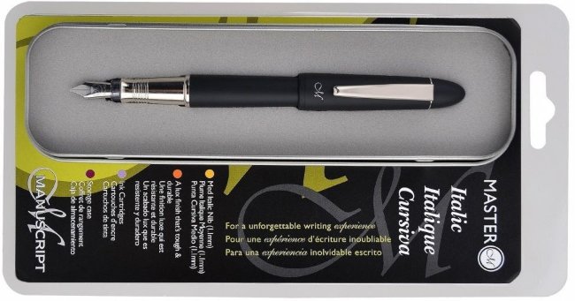 Ручка перьевая Manuscript Master Italic M 1.1мм, черная в пенале Ручка перьевая Manuscript Master Italic M 1.1мм, черная в пенале
