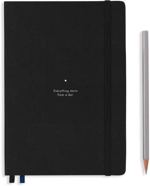 Записная книжка Leuchtturm Bauhaus Edition А5 (в точку), 251 стр., твердая обложка, черная