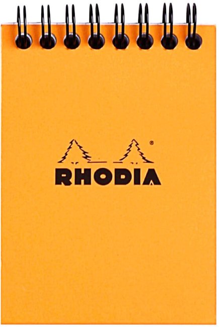 Блокнот Rhodia Classic на спирали, A7, клетка, 80 г, оранжевый Блокнот Rhodia Classic на спирали, A7, клетка, 80 г, оранжевый