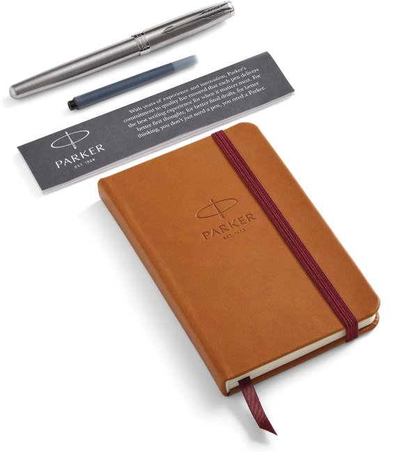 Набор: Перьевая ручка Parker Sonnet Stainless Steel CT, блокнот, подарочная коробка Набор: Перьевая ручка Parker Sonnet Stainless Steel CT, блокнот, подарочная коробка