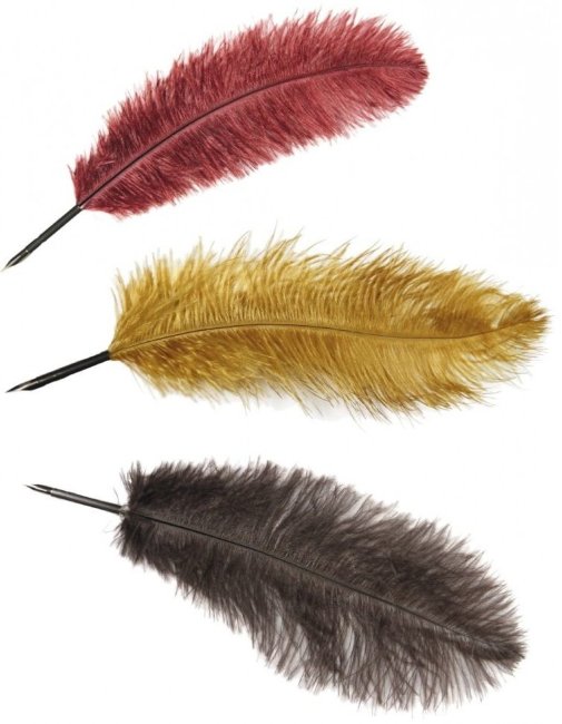 Перо гусиное Manuscript декоративное 27-30см, 3 цвета Перо гусиное Manuscript декоративное 27-30см, 3 цвета