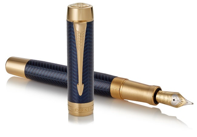 Перьевая ручка Parker Duofold F307 Prestige Centennial Blue Chevron GT Перьевая ручка Parker Duofold F307 Prestige Centennial Blue Chevron GT
