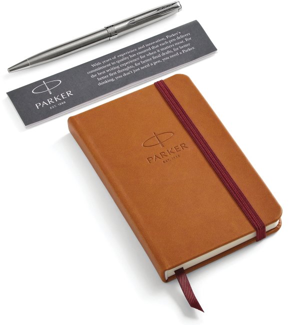 Набор: Шариковая ручка Parker Sonnet Stainless Steel CT, блокнот, подарочная коробка   Набор: Шариковая ручка Parker Sonnet Stainless Steel CT, блокнот, подарочная коробка