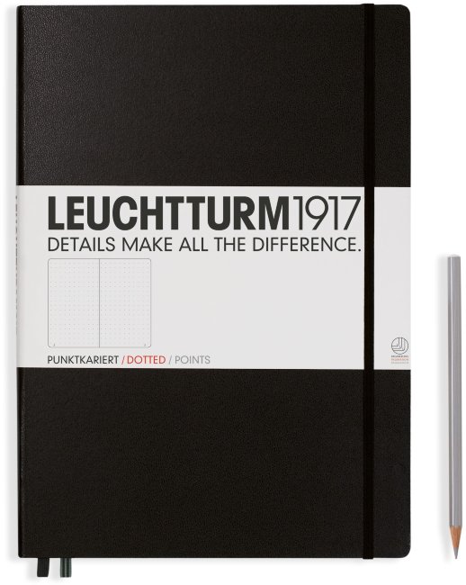 Записная книжка Leuchtturm Master A4+ (в точку), 235 стр., твердая обложка, черная Записная книжка Leuchtturm Master A4+ (в точку), 235 стр., твердая обложка, черная